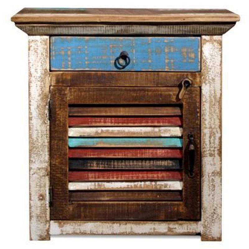 Crafters and Weavers Pair of La Boca Shutter Door End Table