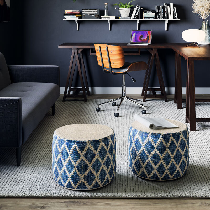 Simpli Home Edgeley Round Pouf image number 1