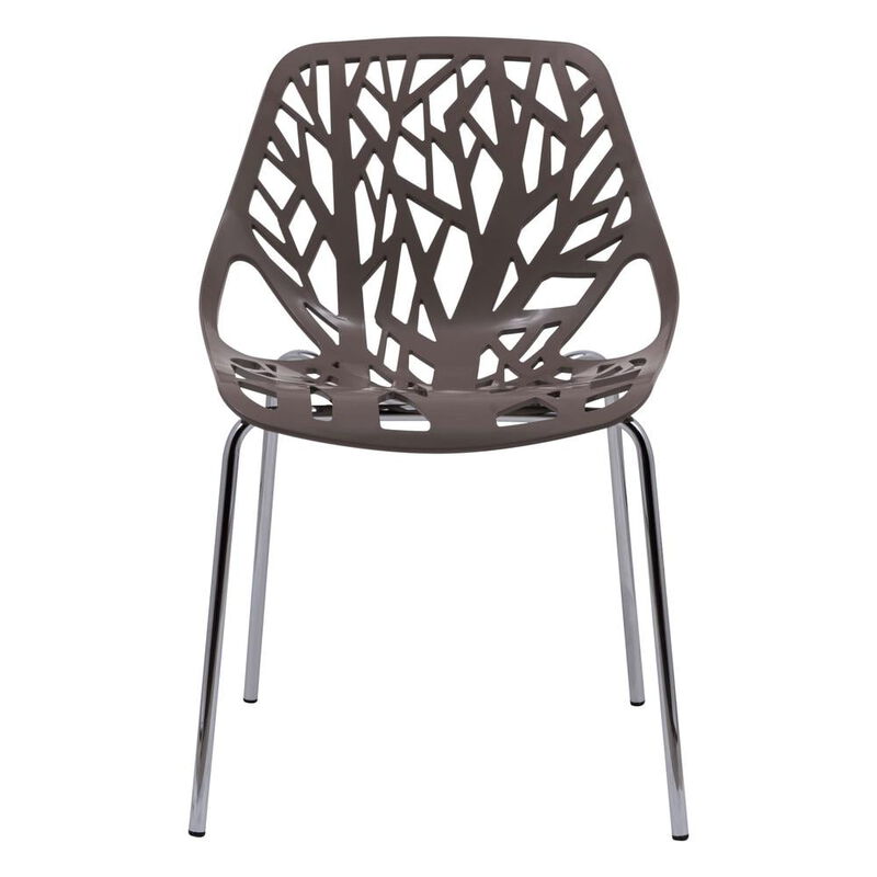 LeisureMod Modern Asbury Dining Chair w/ Chromed Legs