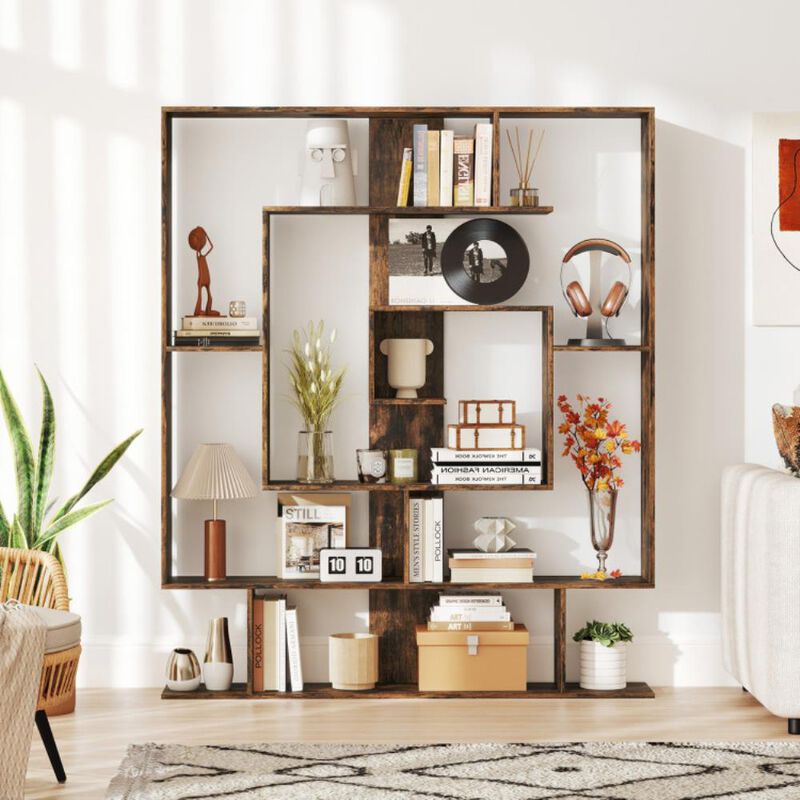 Hivvago 7-Tier Bookshelf  Open Display Shelf Rack for Home Office