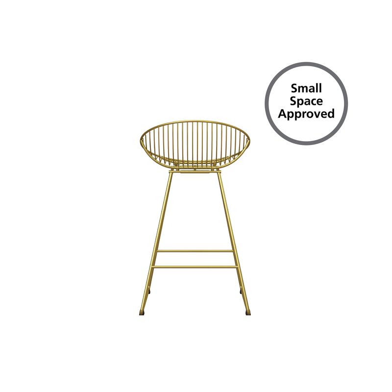 CosmoLiving by Cosmopolitan Ellis Wire Counter Height Bar Stool, Brass image number 9
