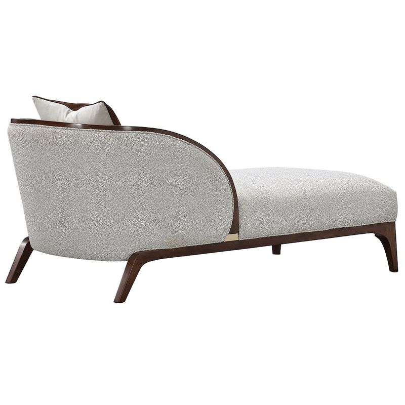 Michael Amini Houston Chaise - Pebble/Walnut image number 4