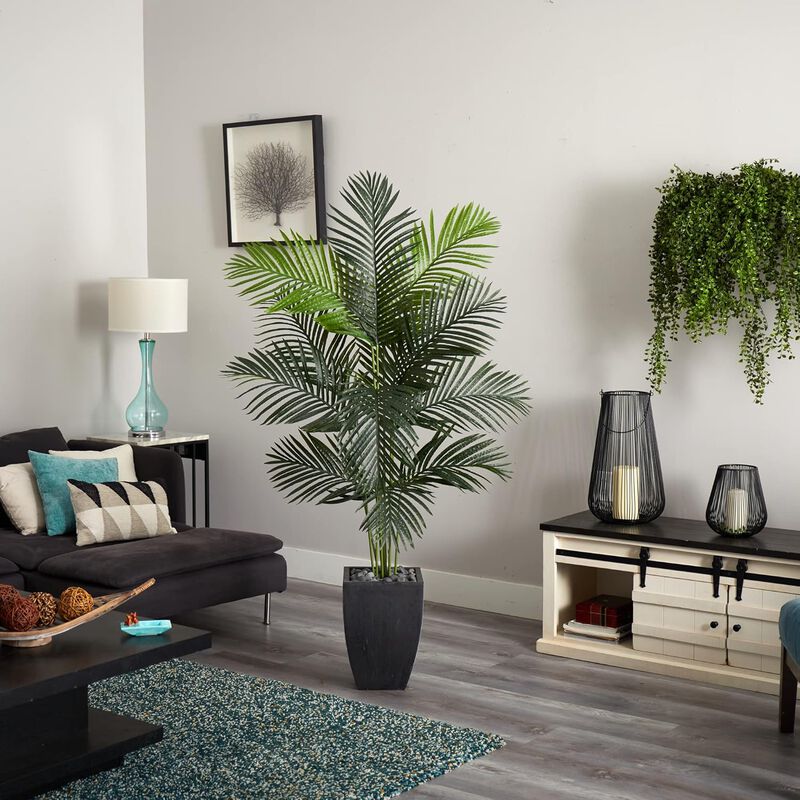 Hivvago 5.5 Feet Paradise Artificial Palm Tree in Black Planter