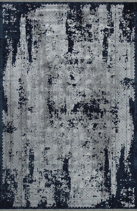 HomeRoots Abstract Distressed Area Rug With Fringe