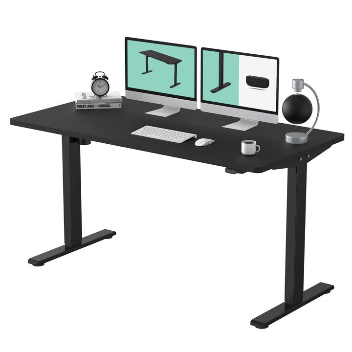 FLEXISPOT Standing Desk 55 x 28 Inches Stand Up Desk Workstation Home Office Computer Height Adjustable Desk (Black Frame + 55