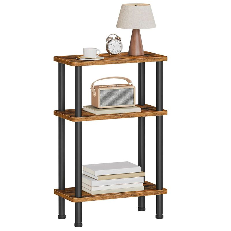 Narrow 3-Tier Side Table No Tools Required, Small Space Storage Shelf image number 4