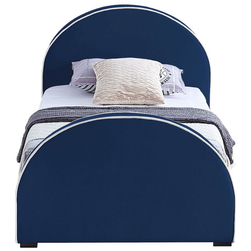 Meridian Furniture Brody Navy Velvet Twin Bed