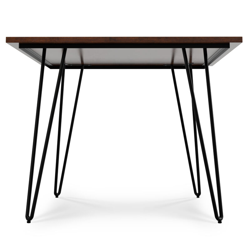 Hunter SOLID MANGO WOOD and Metal 66 inch x 40 inch Rectangle Industrial Dining Table in Umber Brown