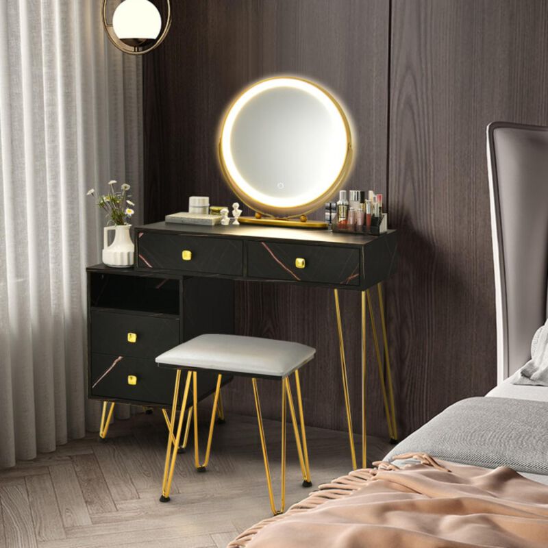 Hivvago Modern Dressing Table with Storage Cabinet