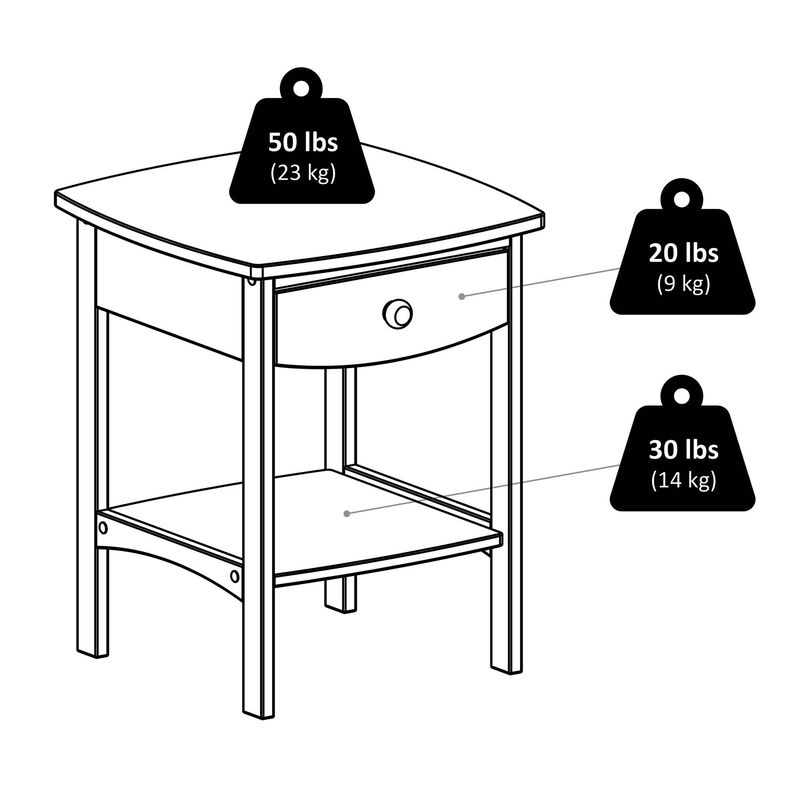 Winsome Claire Accent Table, 18 in, Black