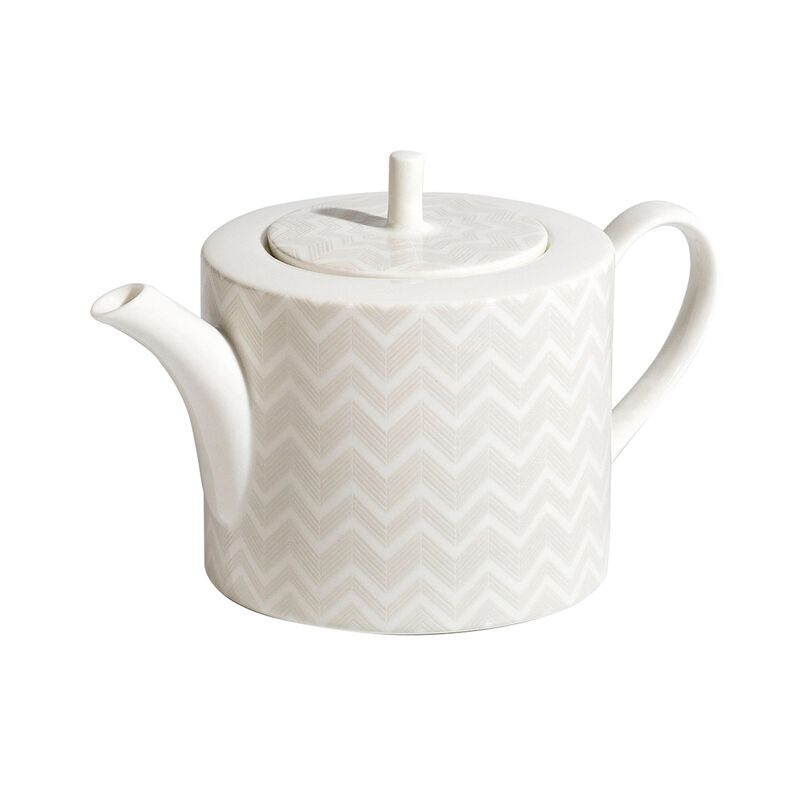 Tea & Coffee Pot ZIG ZAG WHITE, diam. 4.72", H 5.12" image number 0
