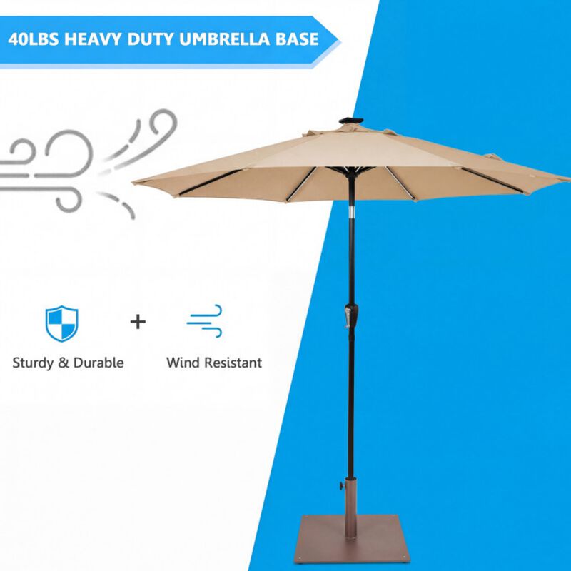 25 Inch Square Patio Umbrella Base 42 LBS Weighted image number 7