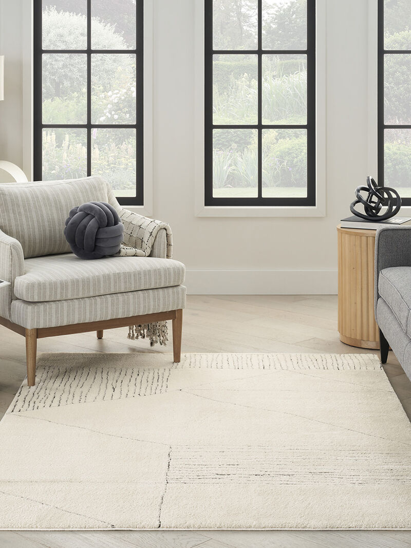 Modern Comfort MNC02 Ivory/Black 5'3" x 7' Rug image number 7