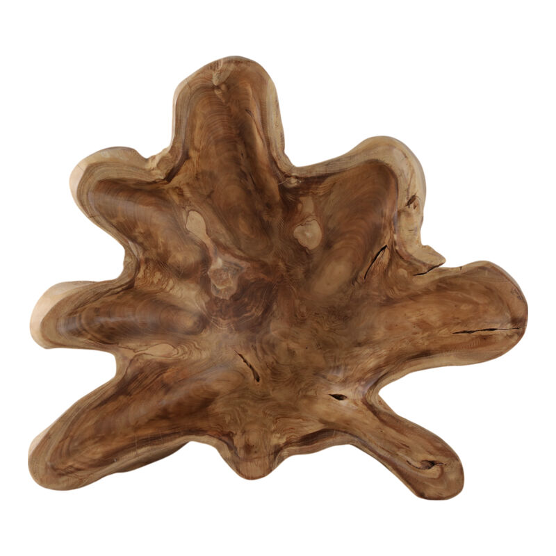 24x6" Teak Wood Bowl, Natural image number 5