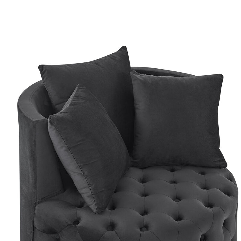 Merax Velvet Upholstered Swivel Chair for Living Room