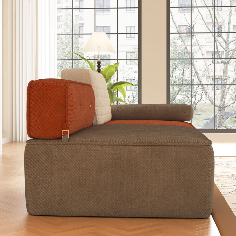 Upholstered Linen Fabric Sofa for Living Room & Bedroom Multi-color 79.9"