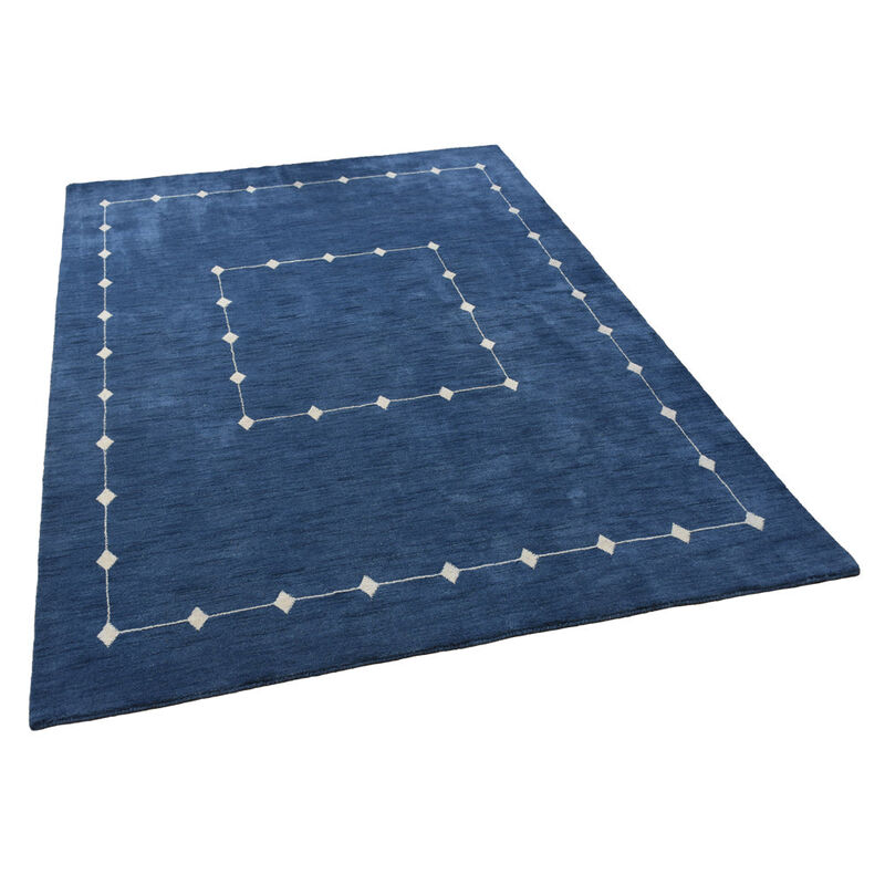 RUGSOTIC CARPETS HAND KNOTTED LOOM WOOL ECO-FRIENDLY AREA RUGS  - Rectangle, Geometric Modern Design, High Pile Thick Handmade Anti Skid Rugs for Living Room (L00532) image number 2
