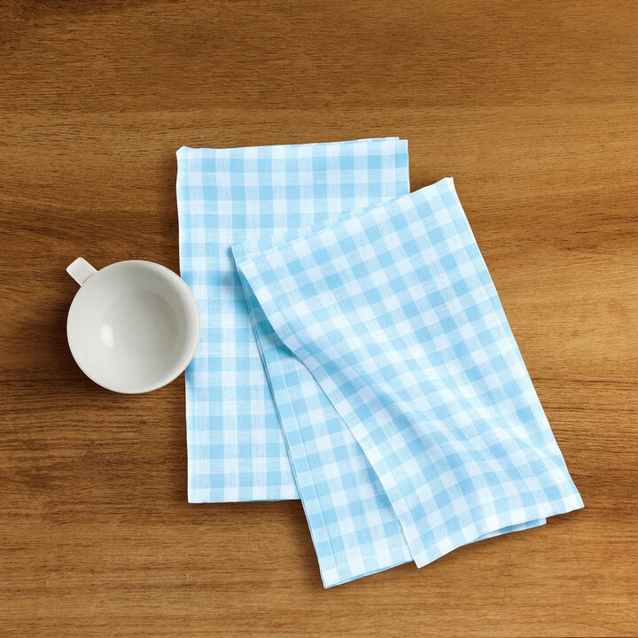 Linen Kitchen Towels - Gingham Check