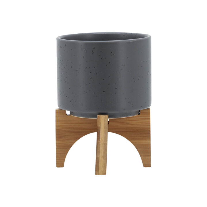 5" Planter W/ Wood Stand