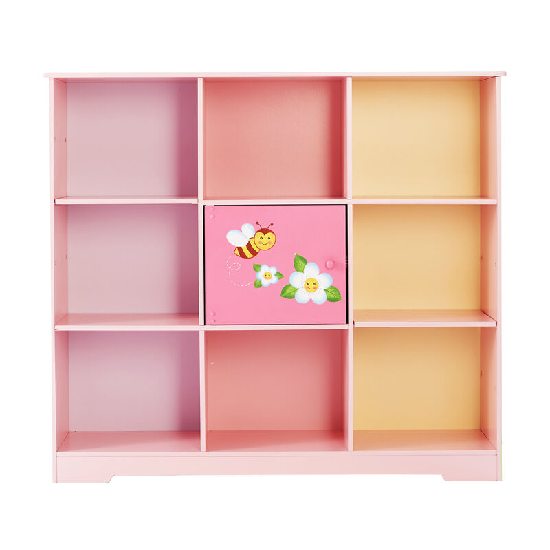 Kids Painted Magic Garden Adjustable Cube Bookshelf, Pink image number 6