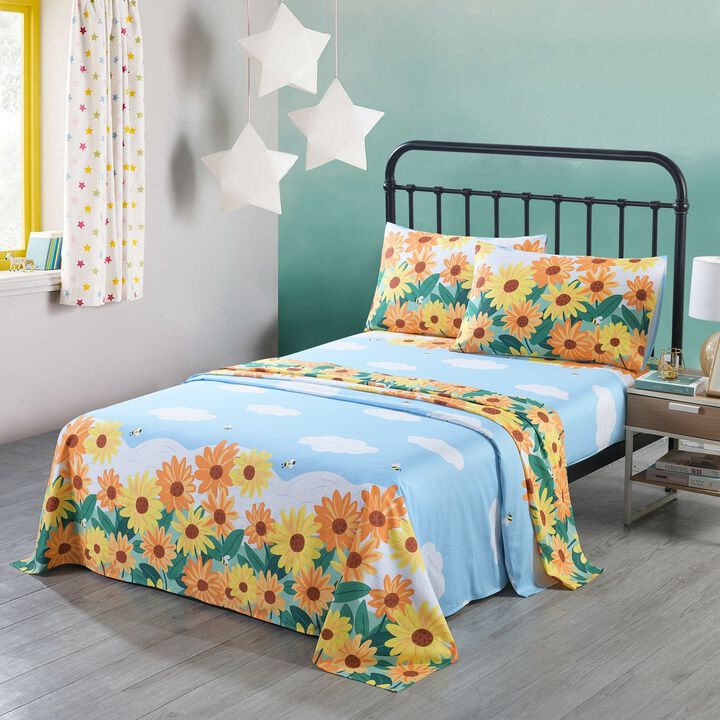 MarCielo Bed Sheet For Kids Cotton Bed Sheet for Girls Teens Children, SH018.