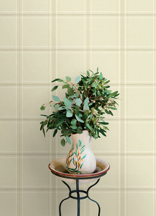 Auberge Ivory Plaid Wallpaper