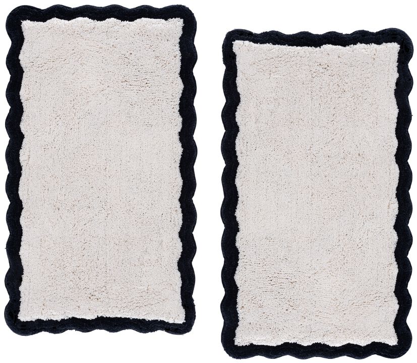 Ziggy Scalloped Boarder PMB912 Set of 2 Bathmat
