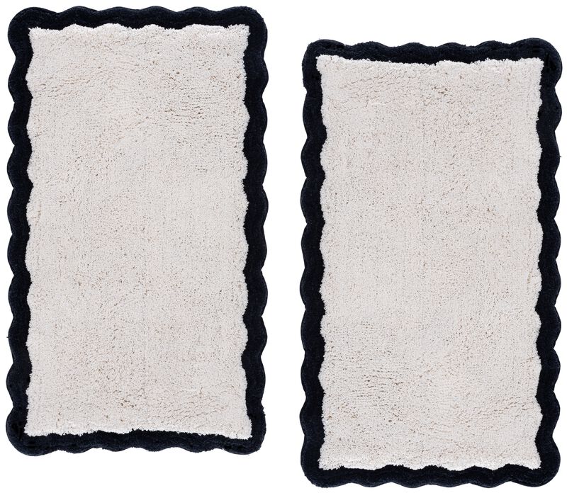 Ziggy Scalloped Boarder PMB912 Set of 2 Bathmat image number 0