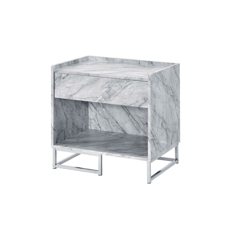 Contemporary White Accent Table image number 0