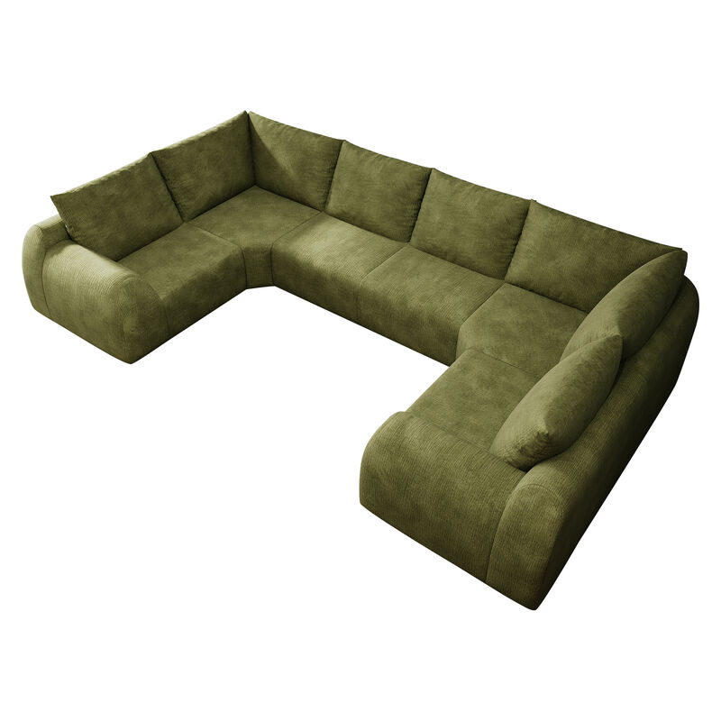 Sidgaf 135.5" 6 Seats U Shaped Modular Cloud Sofa image number 3