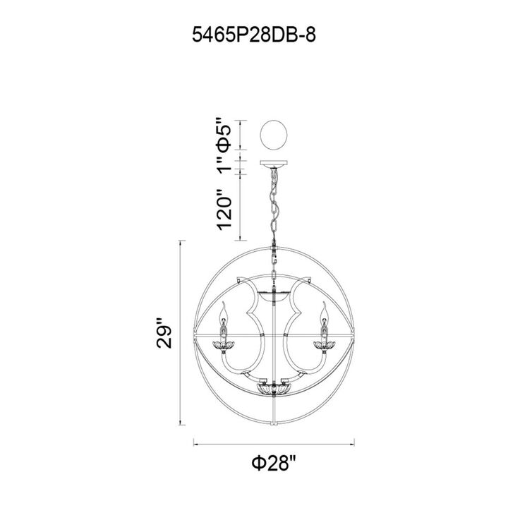 CWI Lighting Campechia 8 Light Up Chandelier With Brown Finish