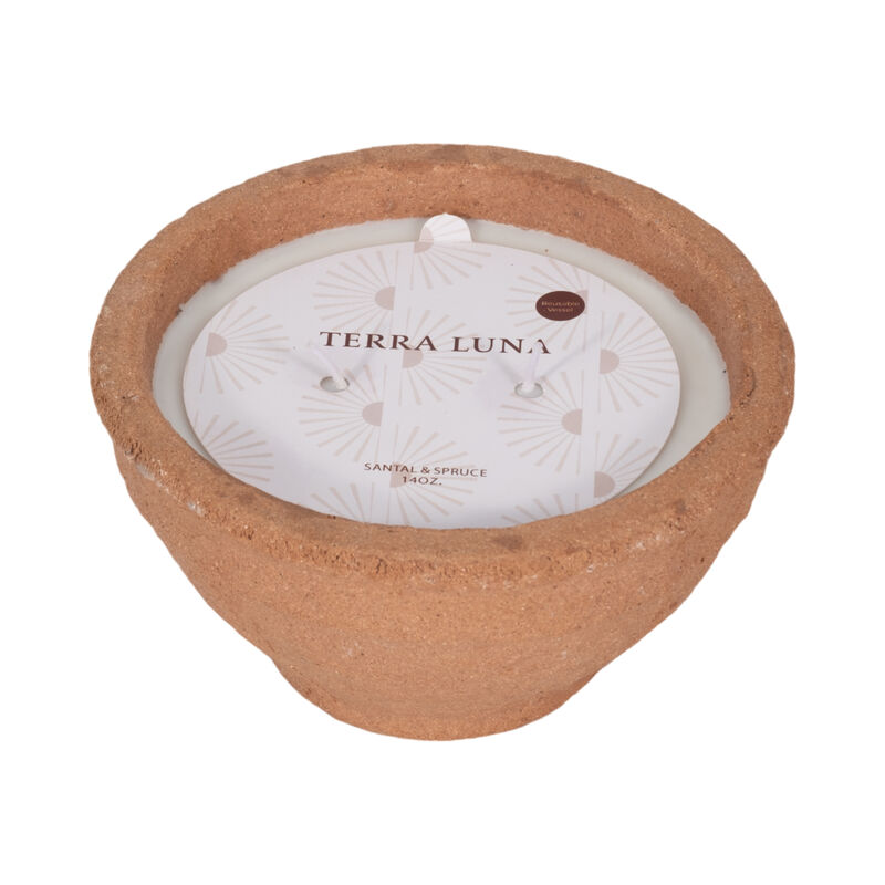 6" 14 Oz Santal & Spruce Bowl Candle, Terracotta image number 2