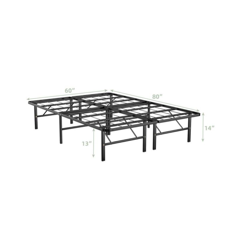 Hivvago Foldable Metal Platform Bed with Tool-Free Assembly