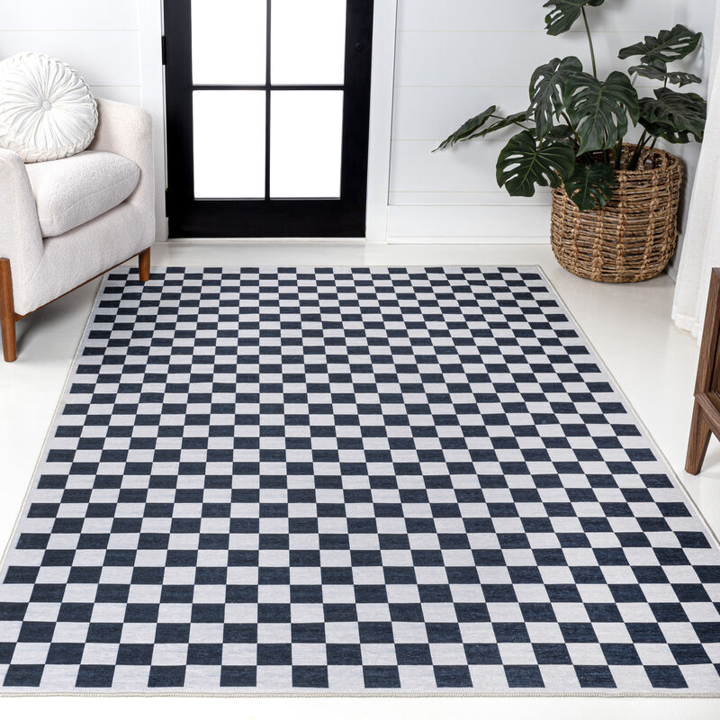 Ainsley Modern Cottage Checkerboard Washable Area Rug