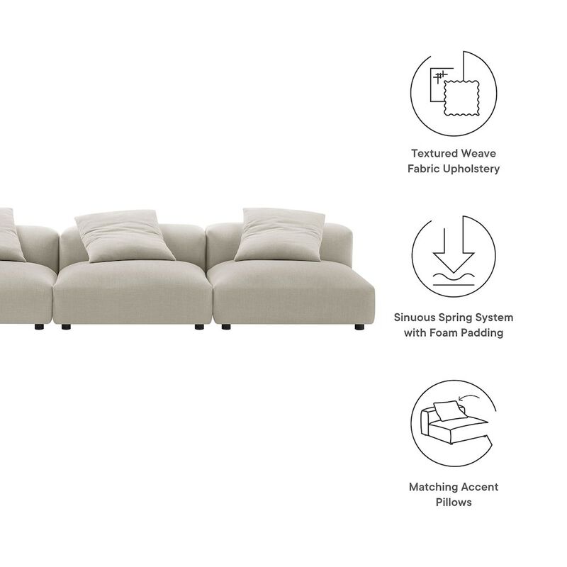 Solace 3-Piece Modular Upholstered Fabric Sofa image number 1