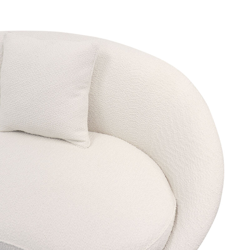 Pasargad Home Luna Collection Textured Fabric Curved Sofa image number 5