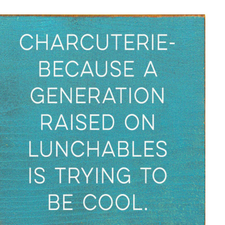 Humorous Charcuterie Wood Wall Sign Funny Kitchen Decor for Food Lovers