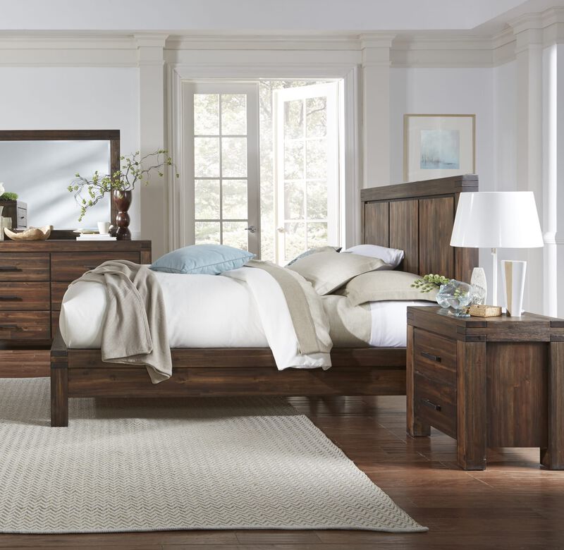 Meadow Two Drawer Solid Wood Nightstand in Brick Brown