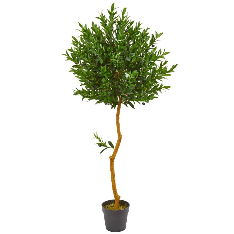 Hivvago 58 Inches Olive Topiary Artificial Tree UV Resistant (Indoor/Outdoor)