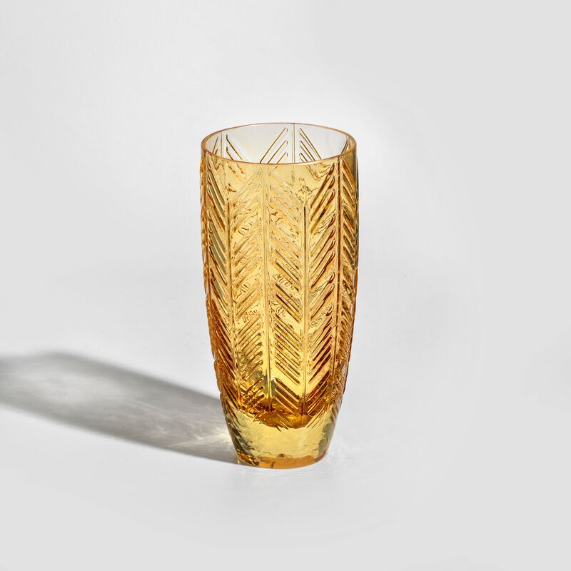 Champagne Glasses ZIG ZAG GLASS Amber Set of 6, diam. 2.56", H 5.51" image number 1
