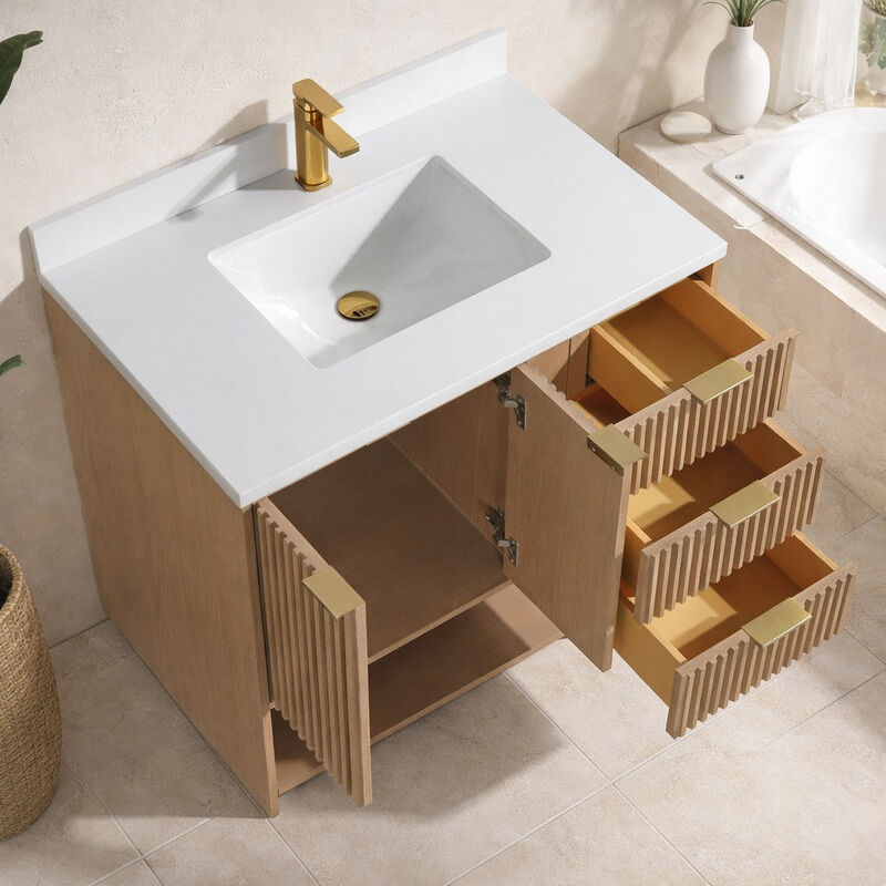 Diego 36" Bathroom Vanity Oak image number 4