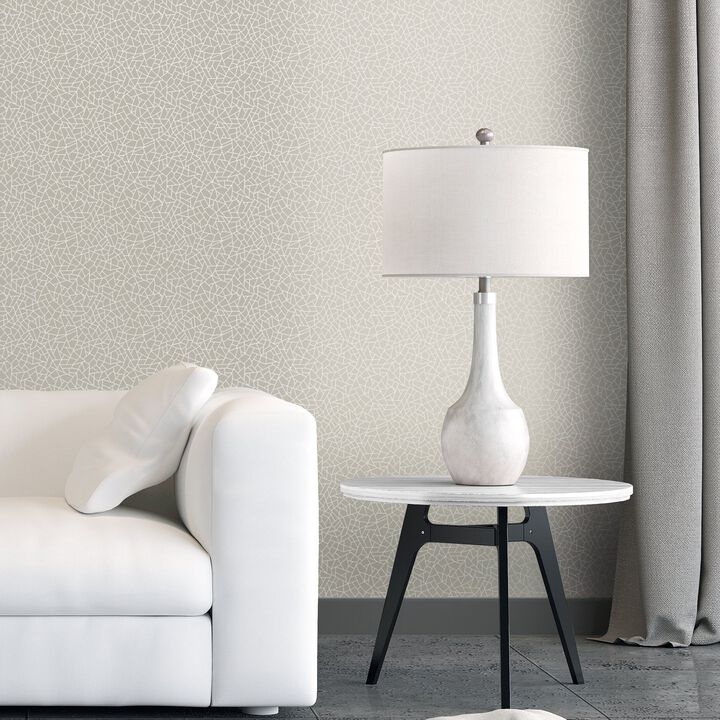 Metallic FX Crazed Geo Silver Grey Wallpaper W78193
