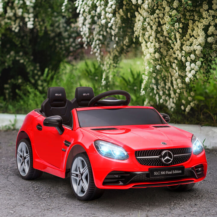 BreeBe Mercedes SLC 300 Licensed Kids Electric Car with Remote Control, 12V Battery Powered Kids Ride on Car with Music, Lights