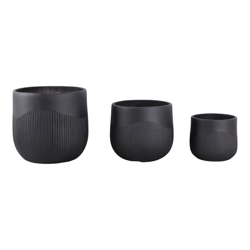 S/3 Resin Planters W/Ribbing image number 0