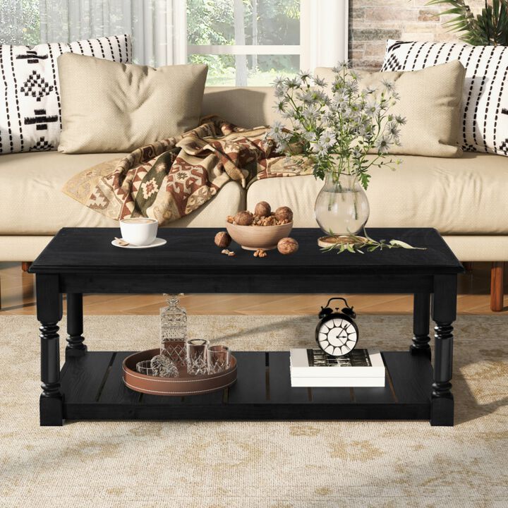 Kabris Farmhouse Wooden Coffee Table
