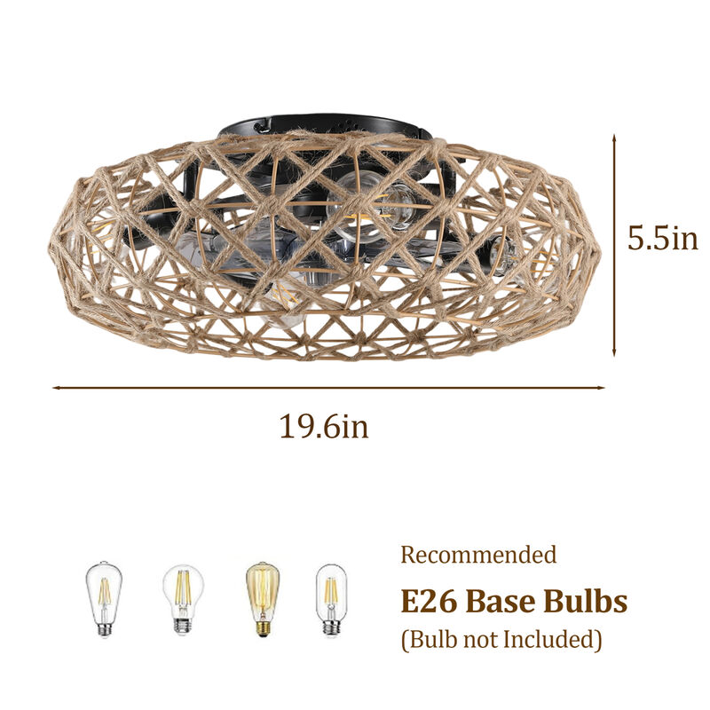 ELEMENT ACE Ceiling Mounted Dimmable Fan Light Strip with Reversible DC Motor, 7 Blades, 4 Bulb Capacity, Remote & App Control, Adjustable Color Temperature & 6 Speed Settings image number 2