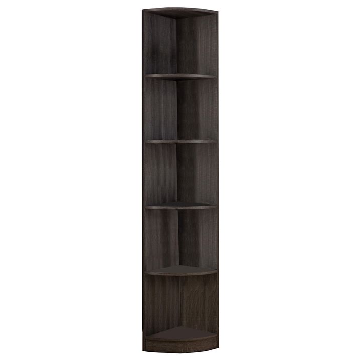 Wooden Corner Display Cabinet, Brown-Benzara