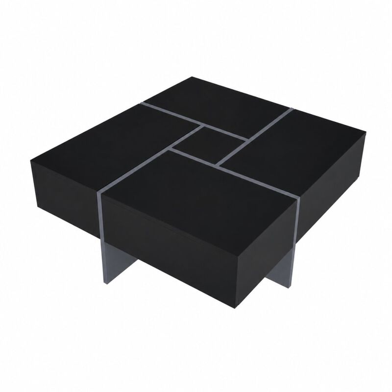 GOODSILO Modern Extendable Coffee Table with Hidden Storage Compartments and Sliding Tabletop Design image number 0