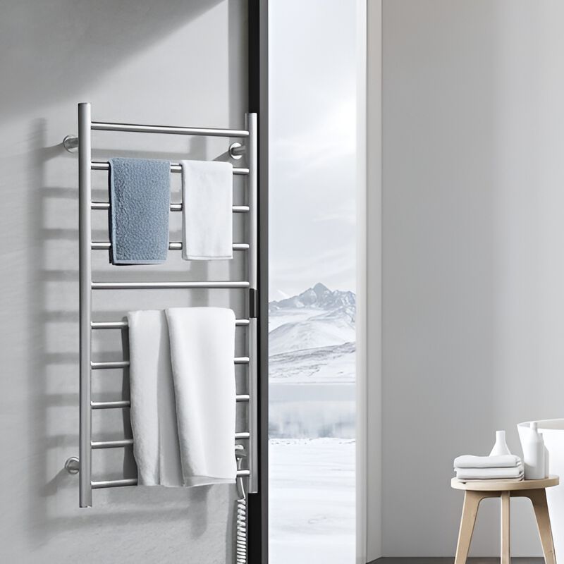 Wall Mounted Towel Rack with 10 Bars for Fast Heating and Drying in Bathroom
