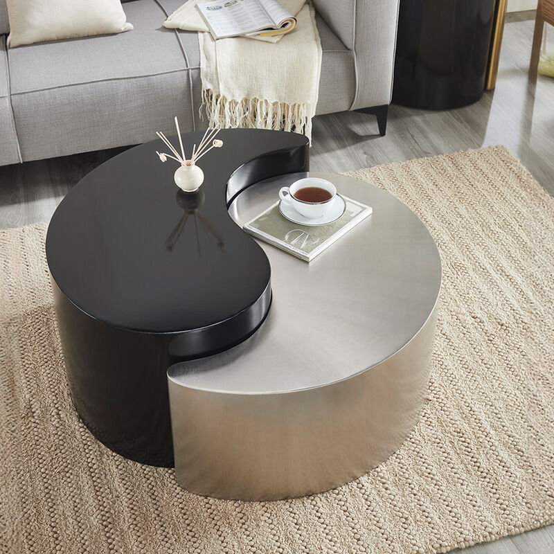 Zenavique Black & Gold Yin-Yang Coffee Table image number 4